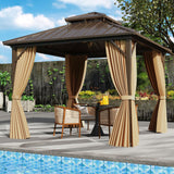 Tangkula 12x16 FT Hardtop Gazebo for Patio Garden Deck Lawn Backyard