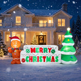 Tangkula 9.5 FT Lighted Inflatable Merry Christmas Sign Outdoor Decoration