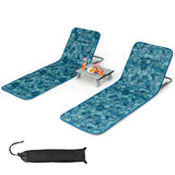 Tangkula 3 Pieces Beach Chairs for Adults, Backpack 2 Pack Beach Chairs Set with Folding Side Table