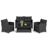 Tangkula 4-Piece Outdoor Rattan Furniture Set