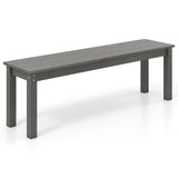 Tangkula HDPE Outdoor Bench 2-3 Person Patio Bench 55" Backless Garden Dining Bench with Slatted Seat
