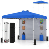 Tangkula 10x10 Ft Pop Up Canopy with Sidewall UPF50+ Commercial Canopy