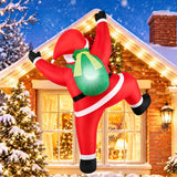 Tangkula 5.9 FT Christmas Inflatable Outdoor Climbing Santa Decoration