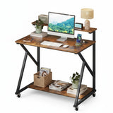 Tangkula 32" Mobile Portable Laptop PC Desk with Monitor Stand
