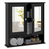 Tangkula Bathroom Cabinet Wall Mounted with Double Mirror Doors