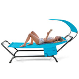 Tangkula Hammock with Stand Included, Heavy Duty Outdoor Hammock with Adjustable Canopy