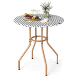 Tangkula 27.5" Outdoor Bistro Table with Heavy Duty Metal Frame and Adjustable Foot Pads