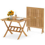 Tangkula 36" Patio Dining Table Folding Acacia Wood