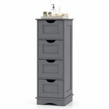 Tangkula 12 x 12 x 33 Inch Bathroom Floor Cabinet with 4 Drawers