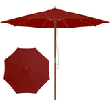 Tangkula 10FT Patio Umbrella, Outdoor Table Market Umbrella w/8 Wooden Ribs