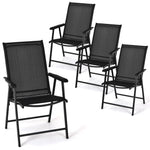 Set of 2 Patio Folding Chairs, Grey - Tangkula