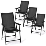 Set of 2 Patio Folding Chairs, Grey - Tangkula