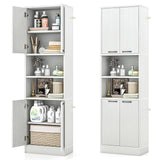 Tangkula 75" Tall Bathroom Storage Cabinet, Bathroom Floor Cabinet with 4 Doors & 2 Open Shelves