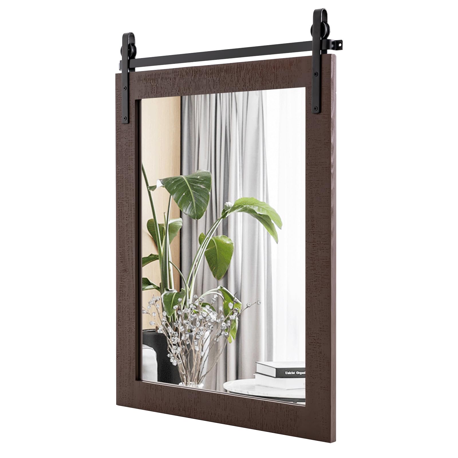 Farmhouse Wall Mirror, 22 x 30 inch - Tangkula