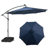 TANGKULA 10FT Hanging Offset Umbrella, Cantilever Umbrella with 32 LED Lights