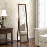 Tangkula Full Length Mirror with Stand, Solid Wood Frame Floor Mirror, Free Standing Full Body Mirror