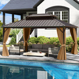Tangkula 12x16 FT Hardtop Gazebo for Patio Garden Deck Lawn Backyard