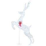Tangkula 7.3 FT Christmas Lighted Iridescent Leaping Reindeer, 3D Buck