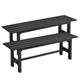 Tangkula 47" Outdoor Garden Bench, 2-Person Patio Park Bench with HDPE Slatted Seat & Metal Frame