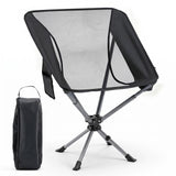 Tangkula 360° Swivel Portable Folding Camping Chair w/Carry Bag (Black) | No Assembly