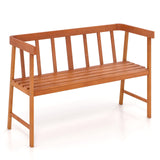 Tangkula Garden Bench with Slatted Seat for Porch, Park, Backyard