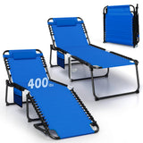 Tangkula Widen Folding Chaise Lounge Chair Set of 2