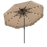 Tangkula 9.5/10.5 FT Solar Patio Umbrella with 24 LED Lights