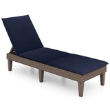 Tangkula Patio Lounge Chair with Cushion, Rattan Textured Chaise Lounger for Poolside, Backyard, Porch