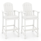 Tangkula Outdoor Tall Adirondack Chair 30 Inches Seat Height, HDPE Bar Height Patio Chair with High Backrest