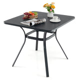 Tangkula 32-Inch Patio Dining Table for 4, Outdoor Dining Table w/Powder-Coated Metal Frame