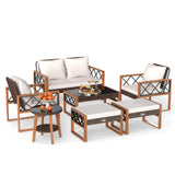 Tangkula 7 Pieces Patio Furniture Conversation Set