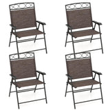 Tangkula Portable Folding Outdoor Dining Chairs with Armrests and Metal Frame