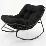 Tangkula Outdoor Papasan Rocking Chair for Patio