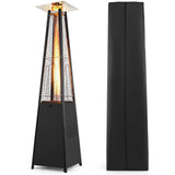 Tangkula 48000 BTU Pyramid Patio Heater with Wheels & Zippered Cover