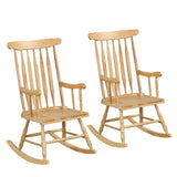 Tangkula Patio Rocking Chair Solid Wood（Natural）