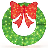 Tangkula 48 Inch Lighted Christmas Mesh Wreath