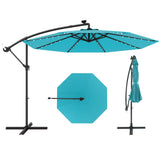 10FT Outdoor Patio Umbrella Solar LED Lighted Sun Shade Market Umbrella