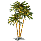 Tangkula 6FT Christmas Lighted Triple Palm Tree