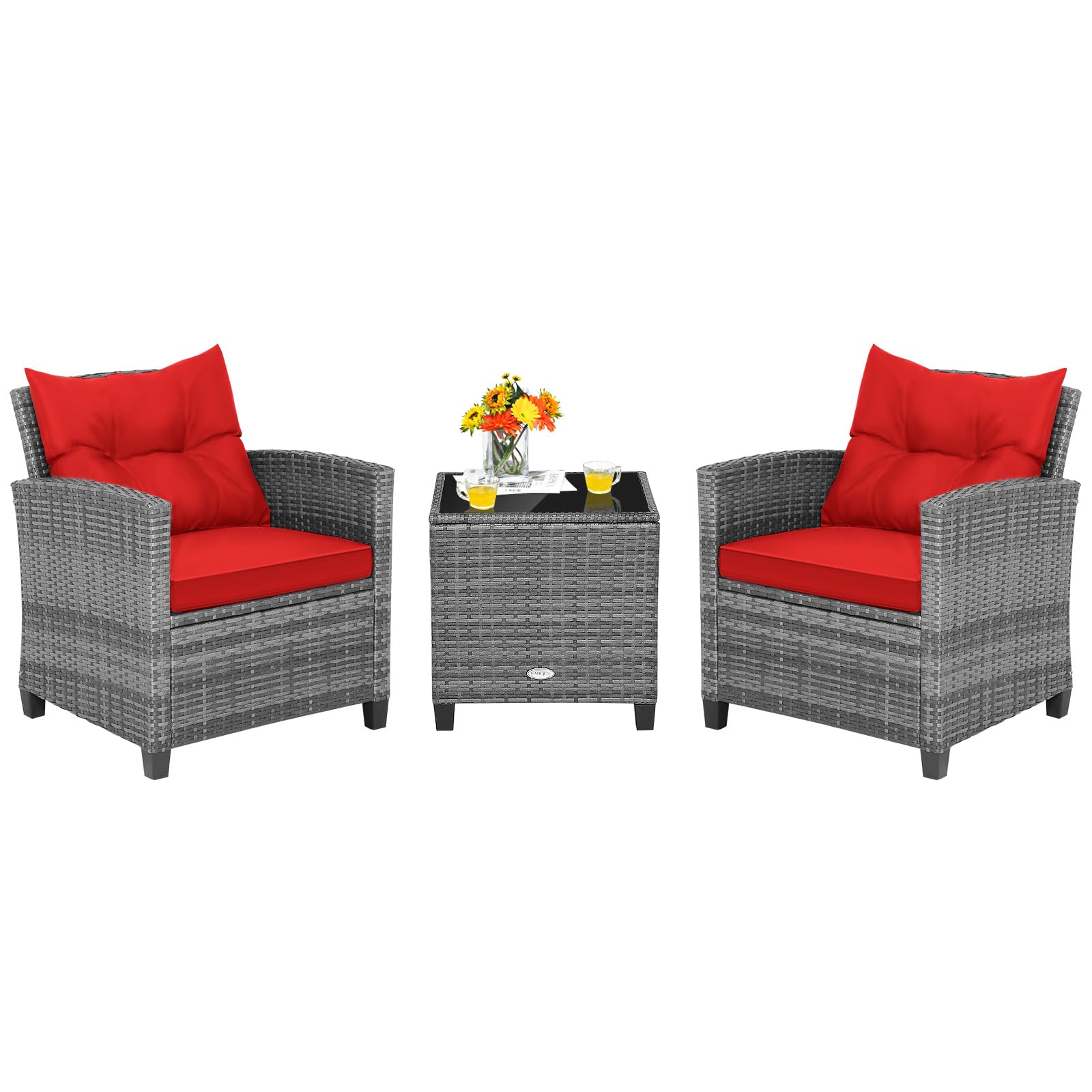 Tangkula 3 Pieces Patio Furniture Set