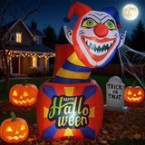 Tangkula 5 Ft Halloween Inflatable Clown, Blow up Circus Clown Box