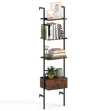 Tangkula 5-Tier Bookshelf with Drawer