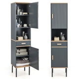 Tangkula Tall Bathroom Cabinet, Freestanding Storage Cabinet