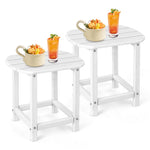 Weather Resistant Adirondack Table, White, Set of 2 - Tangkula
