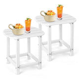 Weather Resistant Adirondack Table, White, Set of 2 - Tangkula