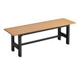 Tangkula 47" Outdoor Garden Bench, 2-Person Patio Park Bench with HDPE Slatted Seat & Metal Frame