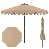 Tangkula  2 Tiers Scalloped Outdoor Table Market Umbrella with Tilt Adjustment