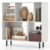 Tangkula 4 Cubby Open Bookcase