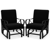 Tangkula Outdoor Patio Glider, Metal Framed Gliding Chair with Cushion
