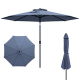 10FT Patio Umbrella, Outdoor Market Table Umbrella with Push Button Tilt