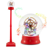 Tangkula 5.3 Ft 2-in-1 Musical Christmas Street Lamp with Falling Snow